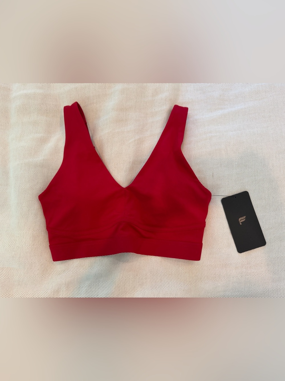 Fabletics Red All Day Every Day Low Impact Sports Bra